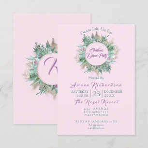 Convite de festas de Natal - Mint roxo cor-de-rosa