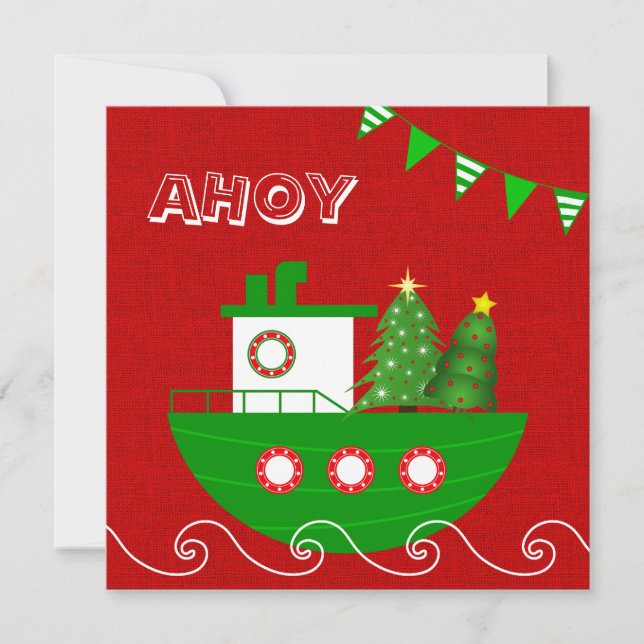 Convite de festas de Natal Náutico (Frente)