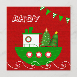 Convite de festas de Natal Náutico