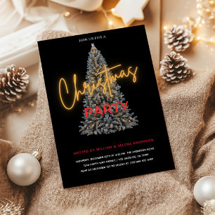 Convite de festas de Natal Negro Moderno