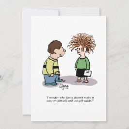 Convite de festas de Natal - Papais noeis e crianç