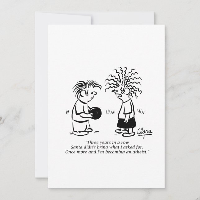 Convite de festas de Natal - Papais noeis e crianç (Frente)