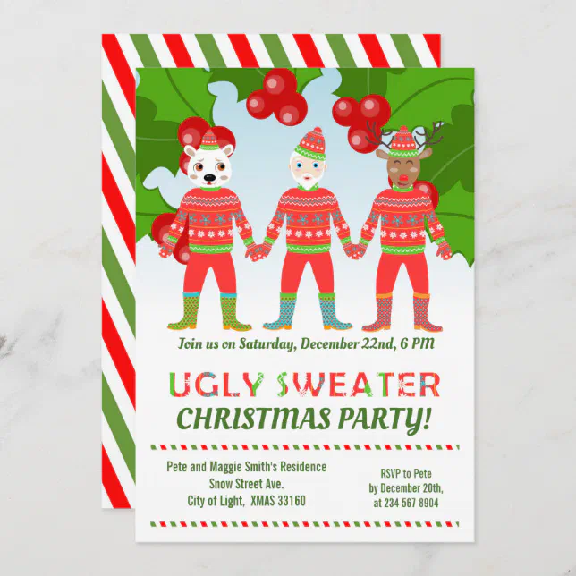 Convite de festas de Natal para amigas dos Sweate
