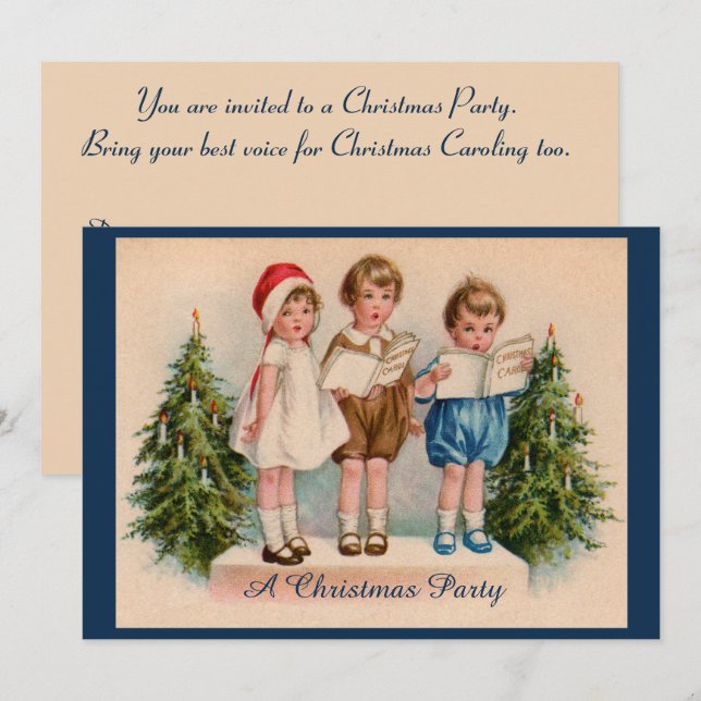 Convite de festas de Natal para crianças (Frente/Verso)