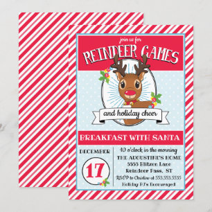 Convite de festas de Natal para Reindeer Games