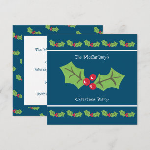 Convite de festas de Natal Personalizado Holly & B