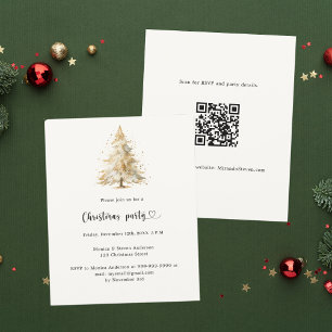 Convite de festas de Natal QR para a neve do pinhe