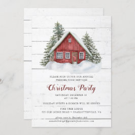 Convite de festas de Natal Rustic Country Cabin