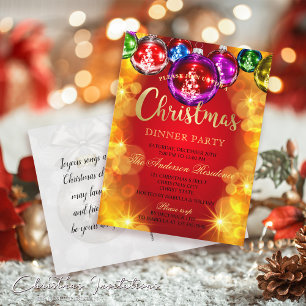 Convite de festas de Natal Shiny Baubles