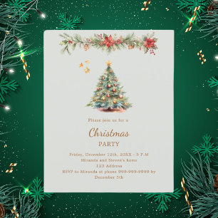Convite de festas de Natal verde-verde da árvore