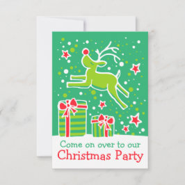 Convite de festas de Natal verde-vermelha