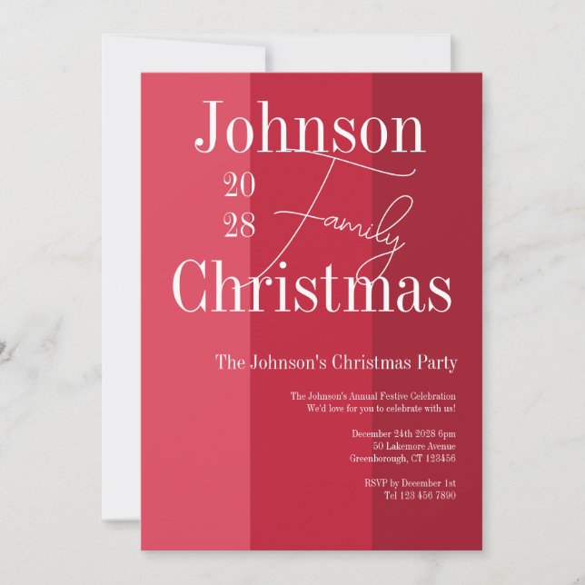 Convite de festas de Natal Vermelho Strike (Frente)