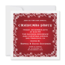 Convite de festas de Natal Vermelho Vintage
