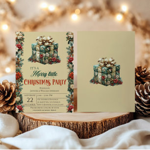 Convite de festas de Natal Vintage Gift Box