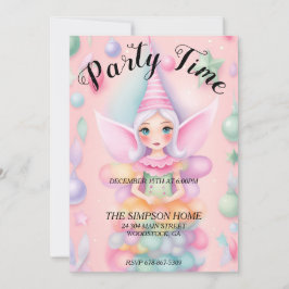 Convite de festas de Natal Whimsical Elf