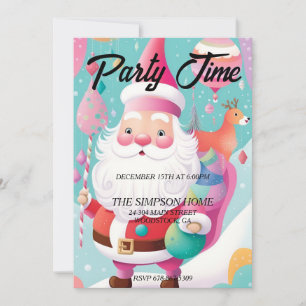 Convite de festas de Natal Whimssic Santa Claus