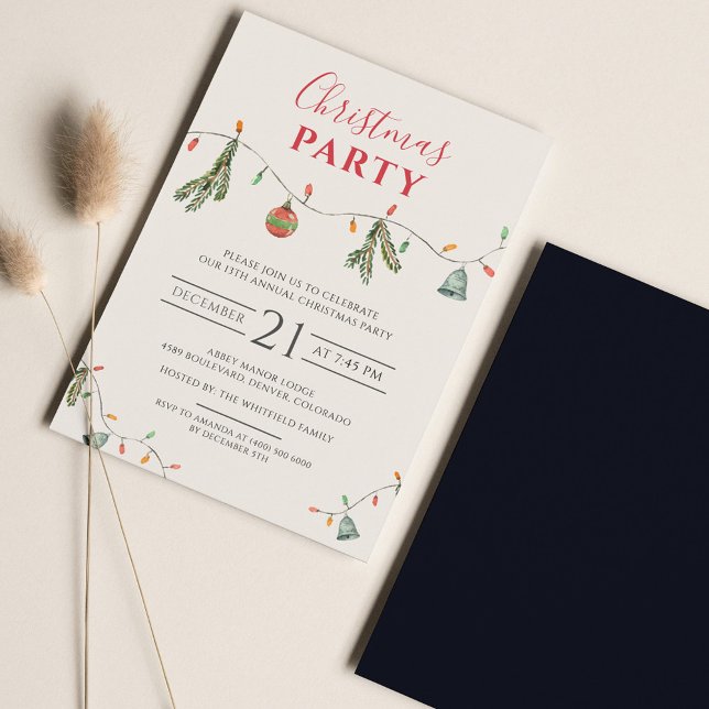 Convite de festas de negócios de Natal no Office (Boho Family Christmas Party Invitation)