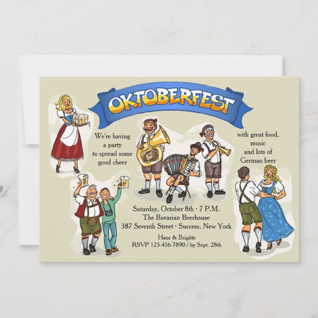 Convite de festas de Oktoberfest (Frente)