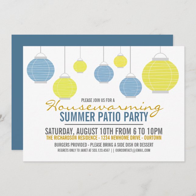 Convite de festas de Paciência de Ensino Familiar  (Frente/Verso)