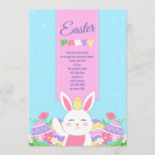 Convite de festas de Páscoa de Bunny