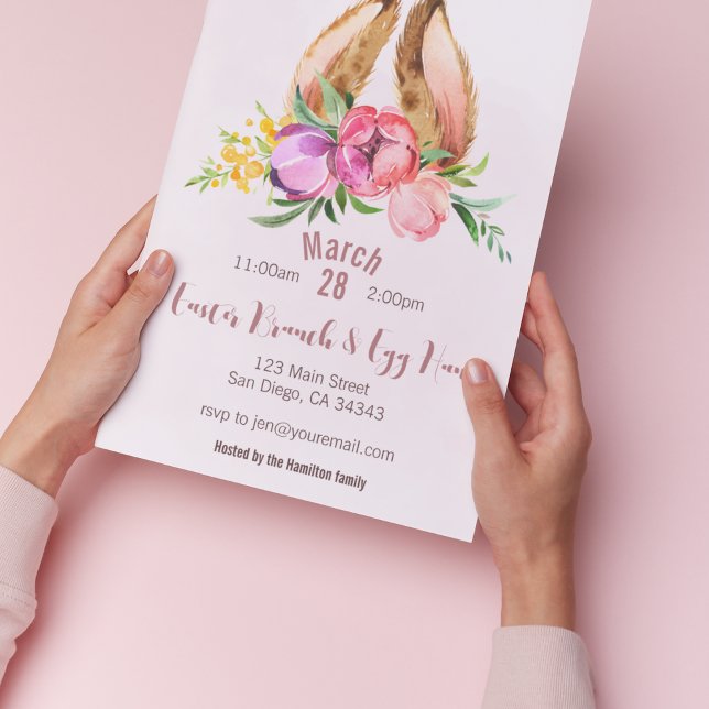 Convite de festas de Páscoa de Coelhinhos Florais (Criador carregado)
