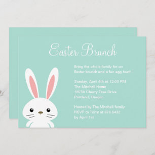 Convite de festas de Páscoa de coelho doce