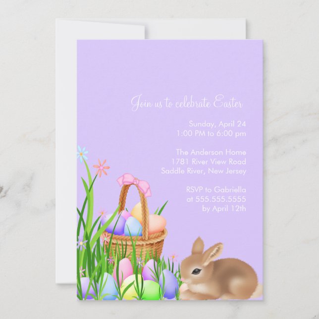 Convite de festas de Páscoa de Ovo de Páscoa (Frente)