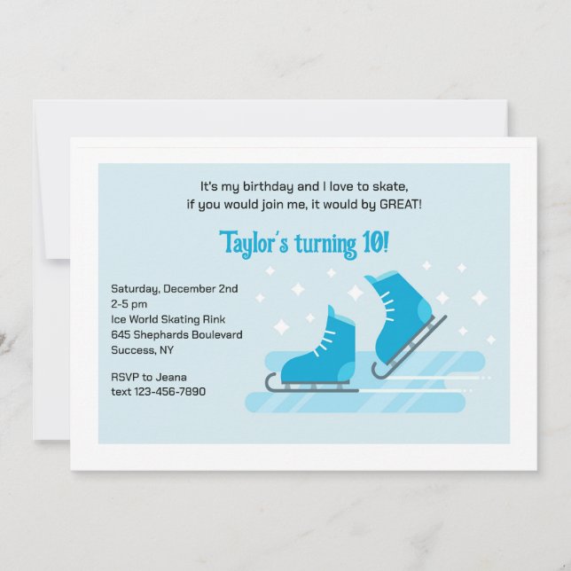Convite de festas de patinação de inverno (Frente)