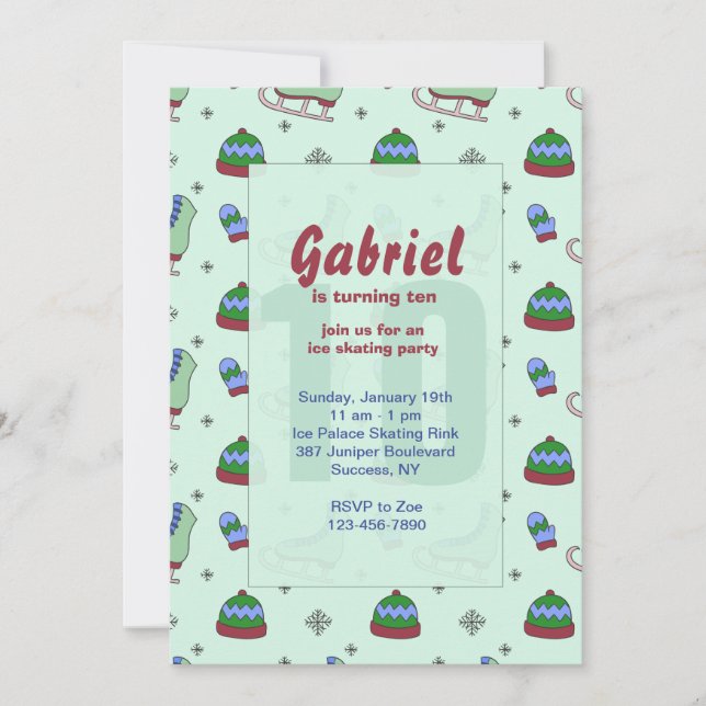 Convite de festas de Pele de Gelo (Frente)