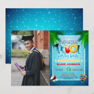 Convite de festas de Piscina de Graduação com Foto
