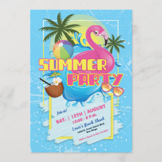 Convite de festas de Piscina de Verão