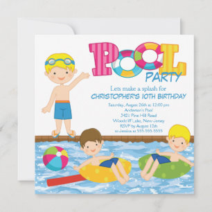 Convite de festas de Piscina de verão de anivers