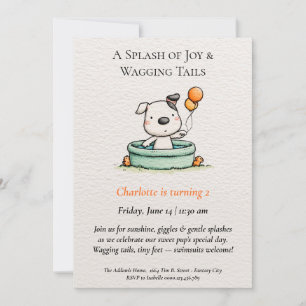 Convite de festas de Piscina Poética e Minimalista