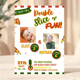 Convite de festas de Pizza de Aniversário Comum co