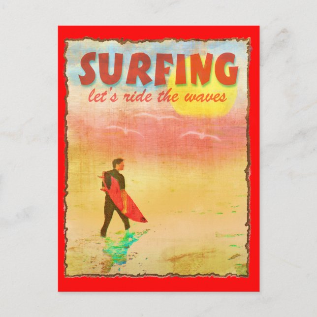 Convite de festas de praia (surfe) (Frente)