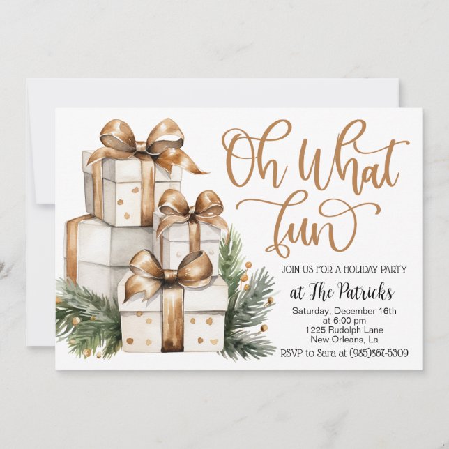 Convite de festas de presente de Natal (Frente)