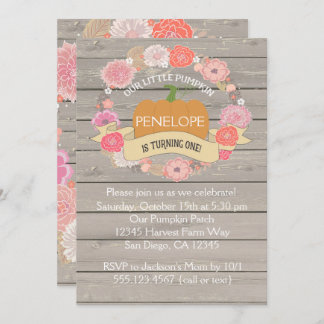 Convite de festas de primeiro aniversario cor-de-r