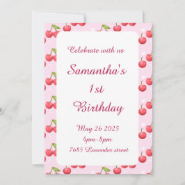 Convite de festas de primeiro aniversario de Cerej