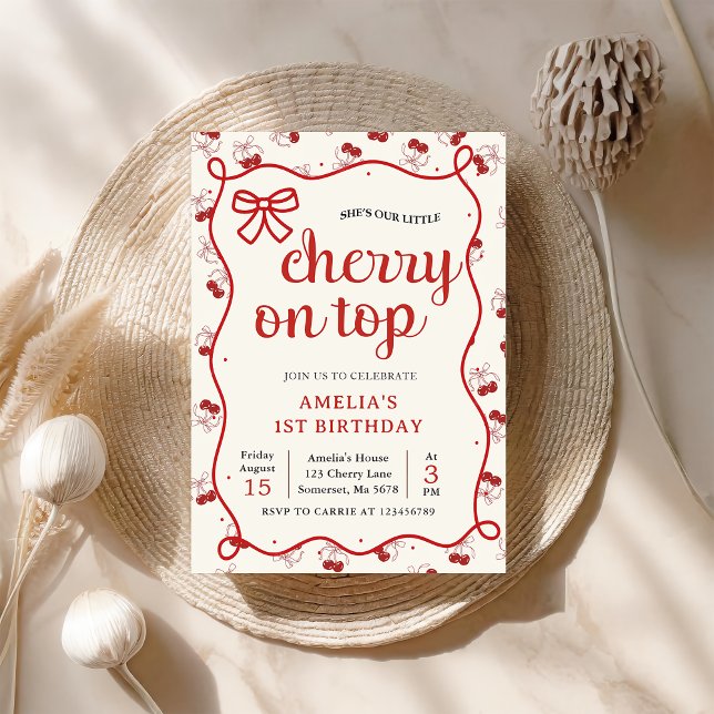 Convite de festas de primeiro aniversario de Cherr (Criador carregado)