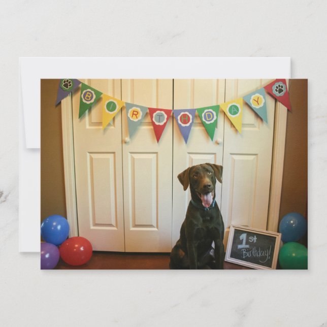 Convite de festas de primeiro aniversario de Choco (Frente)