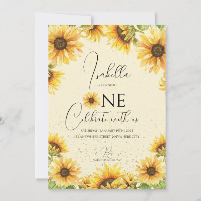 Convite de festas de primeiro aniversario de giras (Frente)