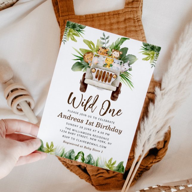 convite de festas de primeiro aniversario safari d (Criador carregado)