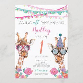 Convite de festas de primeiros aniversarios de ani