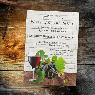 Convite de festas de Provando de vinho