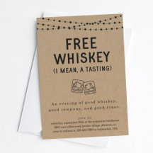Convite de festas de Provando Whiskey sem graça