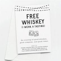 Convite de festas de Provando Whiskey sem graça
