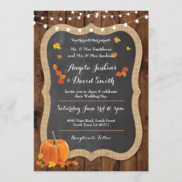 Convite de festas de Pumpkin Fall Wood Chalk
