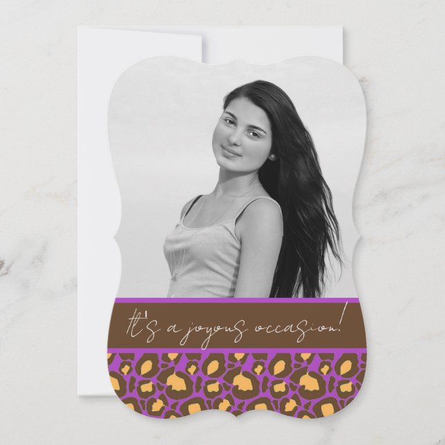 Convite de festas de Quinceanera (Roxo) (Frente)