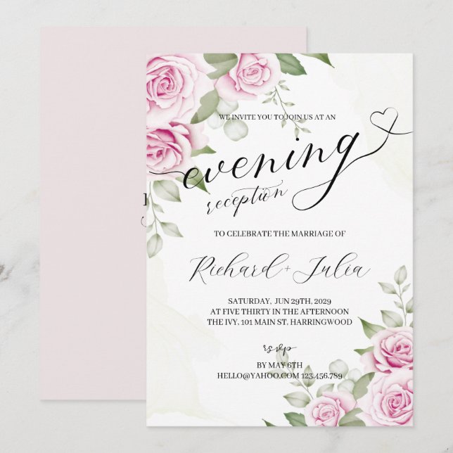 CONVITE DE FESTAS de Recepção de casamento ANNA à  (Frente/Verso)