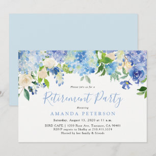 Convite de festas de Reforma Floral Azul